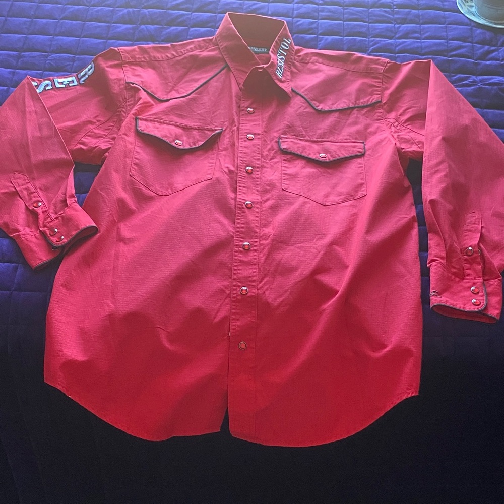 Red Western Men's Shirt